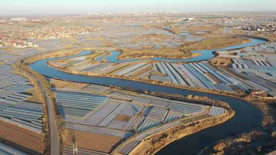 航拍 风景 景色 河流 河道 水 湖