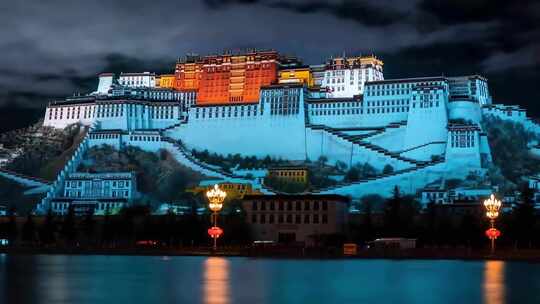 布达拉宫夜景素材