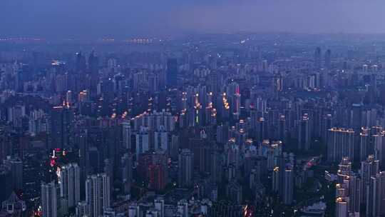 航拍暴风雨前的上海黑云压城乌云密布