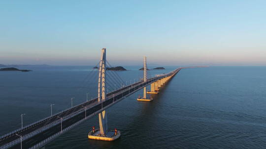 港珠澳大桥海上大桥震撼巨龙视频素材模板下载