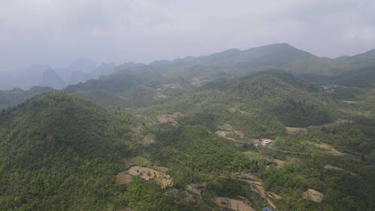 航拍高山山顶丘陵大山森林