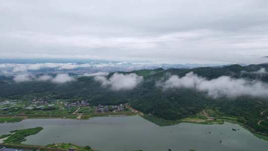 浙江宁波宁海雨后风景航拍