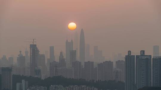 8K深圳日落平安延时