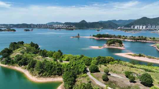 航拍杭州千岛湖青山绿水岛屿美景旅游4K