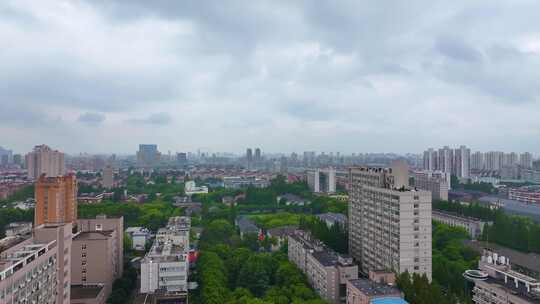 上海市华东理工大学徐汇校区航拍校园风景风