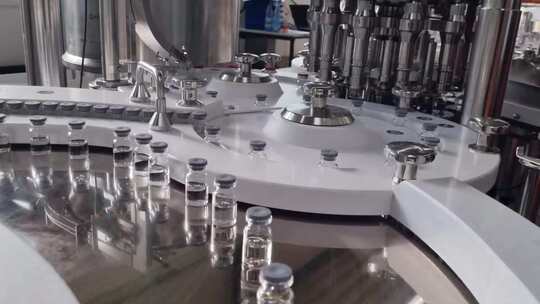 自动化瓶装药品生产车间视频素材模板下载