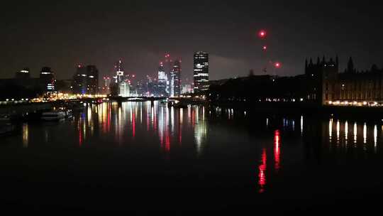 夜晚的伦敦市中心