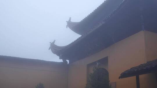 安徽九华山祗园禅寺雾景视频素材