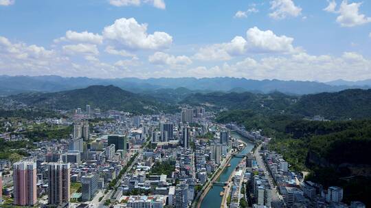 恩施建始县城市航拍视频素材模板下载