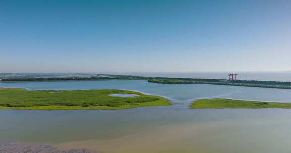 杭州钱塘大湾区湿地公园航拍视频