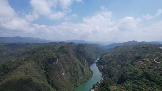 祖国大好河山连绵起伏山川河流航拍