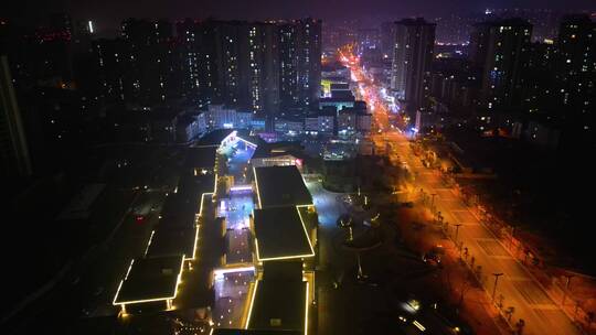 冬季广元航拍城市夜景