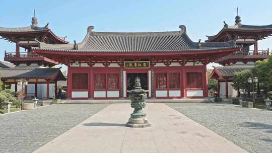 慈航普渡寺庙上海嘉定南翔云翔寺中式建筑视频素材模板下载