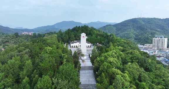 大别山革命根据地将军故乡金寨红军广场航拍