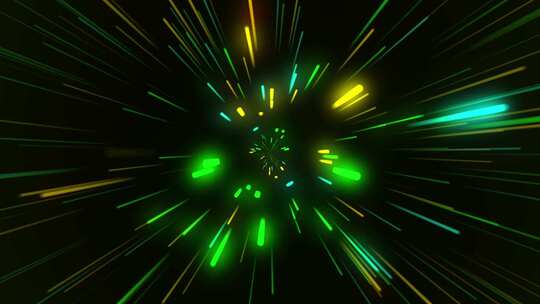 抽象彩色霓虹灯循环背景，宇宙隧道，快速恒