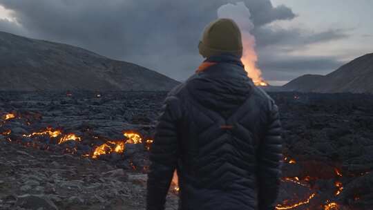 火山，熔岩，火山，冰岛