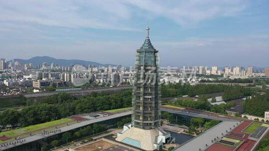南京市地标大报恩寺遗址公园航拍视频