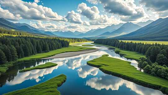 山川河流森林自然风景