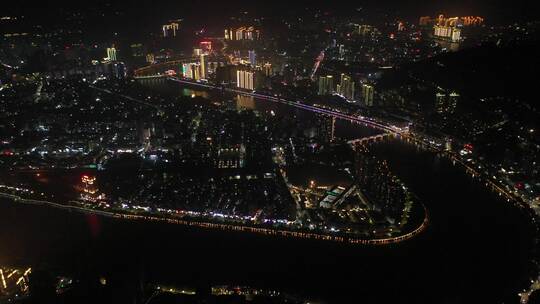 泉州夜景航拍晋江夜景安溪夜景唯美城市夜景