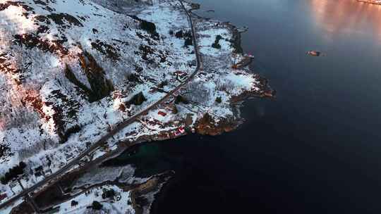 4K航拍挪威斯沃尔韦尔自然风光
