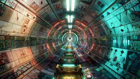 科幻风格隧道穿梭画面