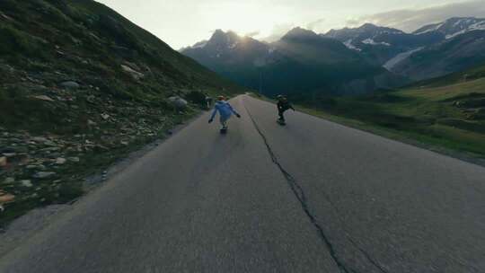 长板速降运动FPV航拍