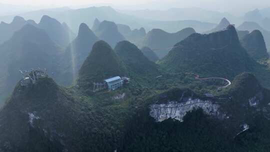 广西桂林阳朔如意峰景区航拍