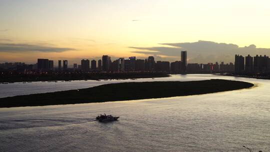 傍晚日落夕阳晚霞日出晨曦泉州晋江城市风景