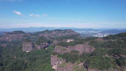 广东丹霞山5A景区丹霞地貌航拍