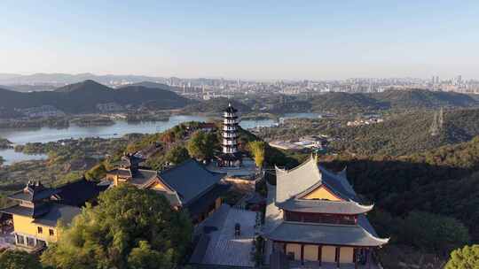 杭州湘湖先照寺希区柯克航拍