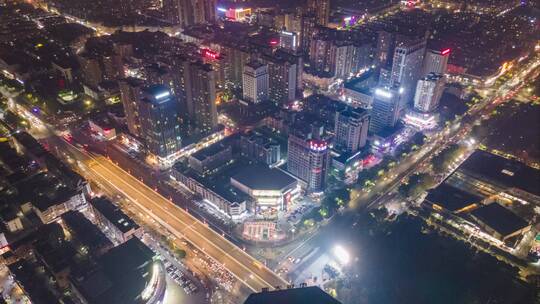 广西贵港夜景航拍延时视频素材模板下载