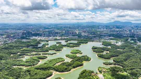 深圳龙华西坑水库航拍延时