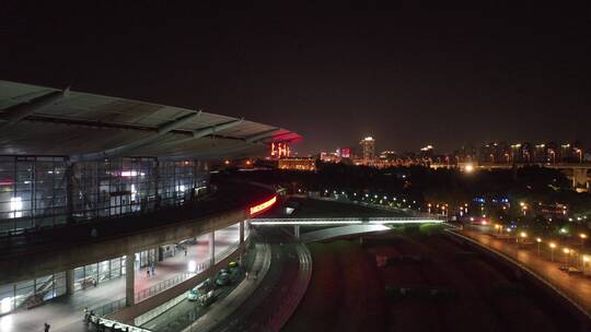 上海南站夜景航拍