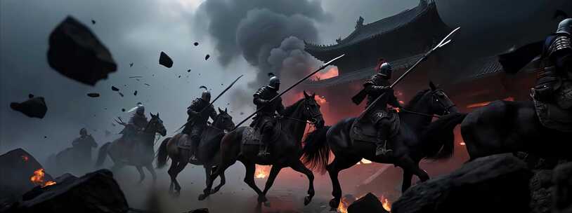 古代骑兵战斗场景