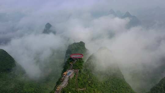 航拍阳朔如意峰景区