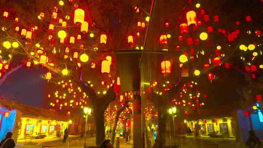 北京模式口街道春节灯饰夜景