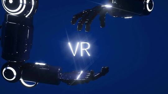 VR机器人机械臂科技感三维场景视频素材模板下载