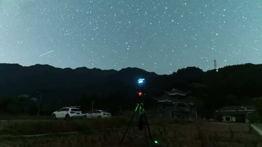 户外唯美夜晚星空银河延时