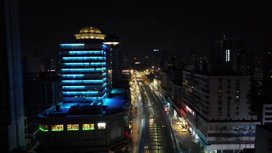 湖北襄阳城市夜景交通