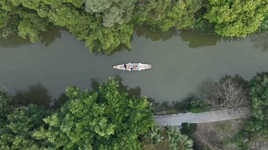 航拍福州城市内河河流 福州白马河