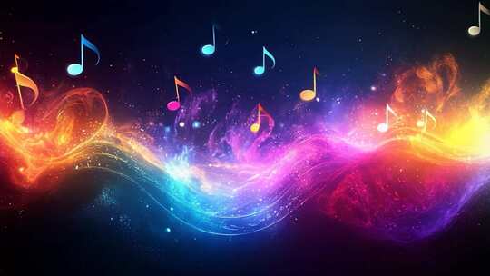 彩色音符动感音乐背景
