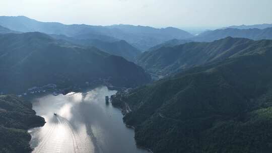 湖南省郴州市东江湖 航拍夏季森林 湖光山色