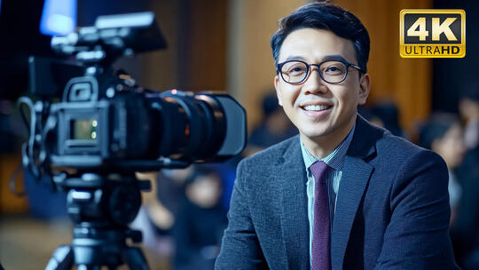 记者微笑快乐笑脸开心笑容自信特写2