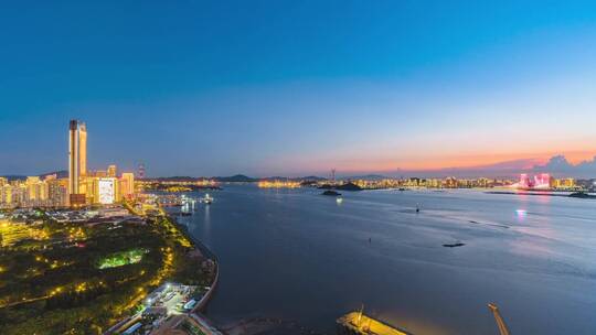 厦门海沧湾夜景延时视频素材模板下载