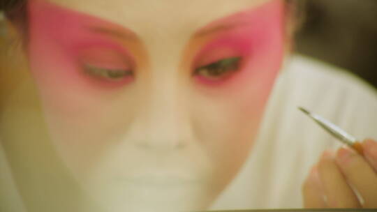 戏曲演员化妆间化妆系列之眼部视频素材模板下载