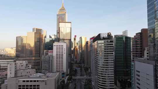 香港铜锣湾密集建筑航拍视频素材模板下载