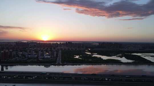 4k航拍夏日天空晚霞