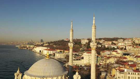 Ortakoy清真寺空中视频