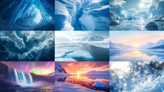 南极北极冰川融化美丽优美自然风光高清在线视频素材下载