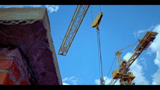 城市建设地产开发建筑工地塔吊4k素材